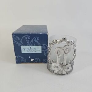 2005 Seagull Pewter Votive Christmas‎ Holiday Candle Holder With Box
